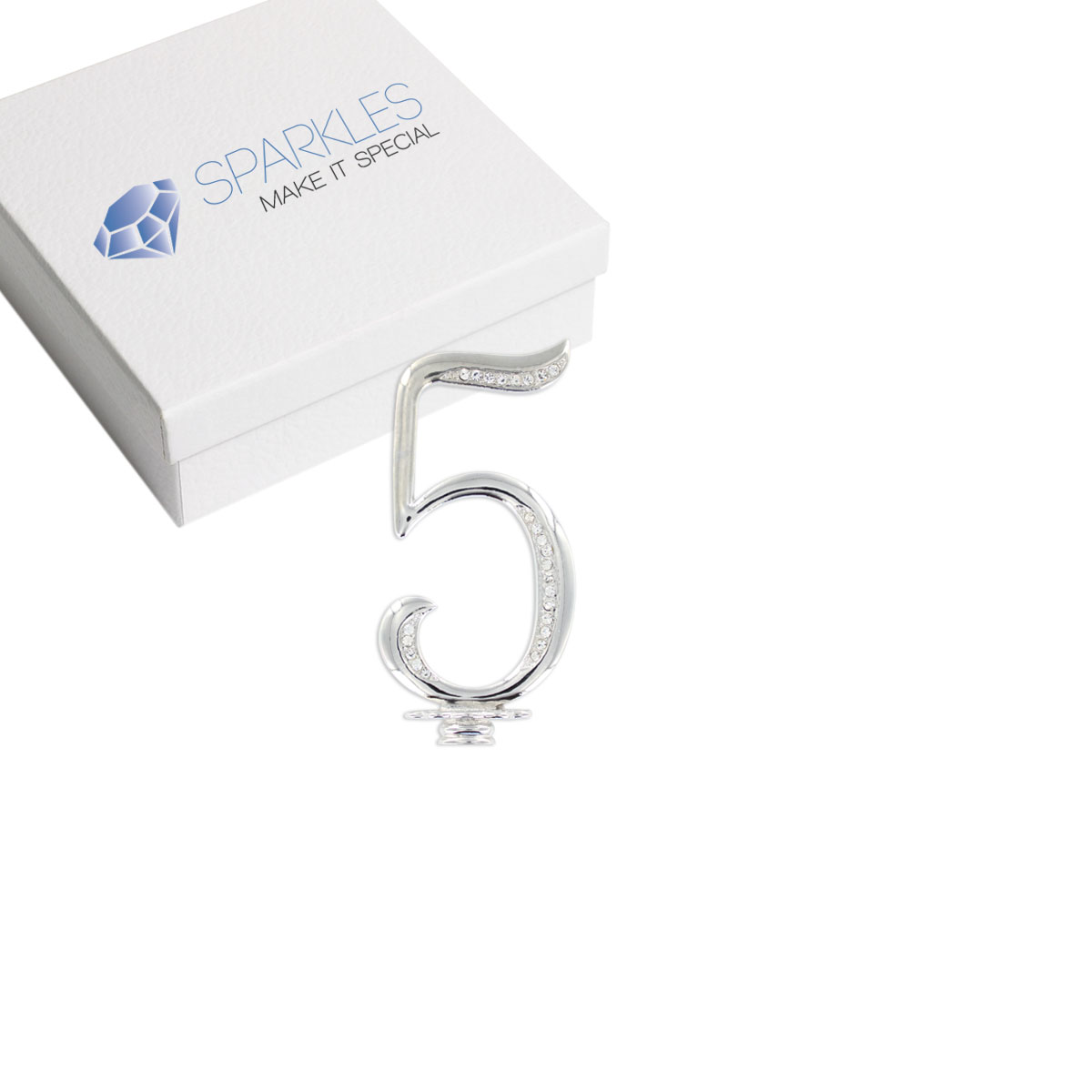 Rhinestone Number Cake Topper Anniversary Wedding Birthday Diamond Crystal 4" - Picture 8 of 12